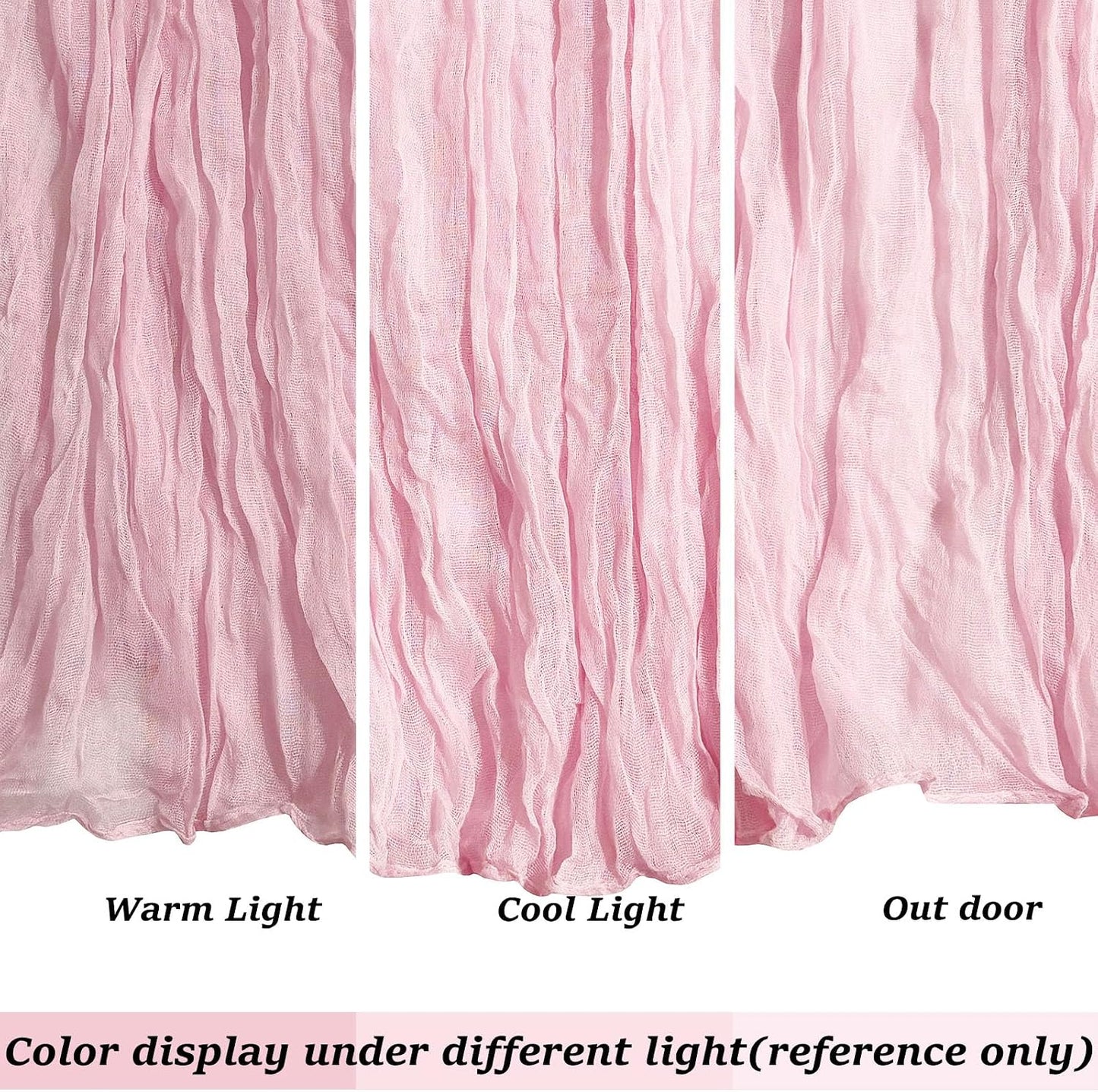 6Pack Light Pink Cheesecloth Table Runner Boho Gauze Cheese Cloth Table Runners Sheer Pink Table Runner for Wedding Party Baby Shower Birthday Home Decor
