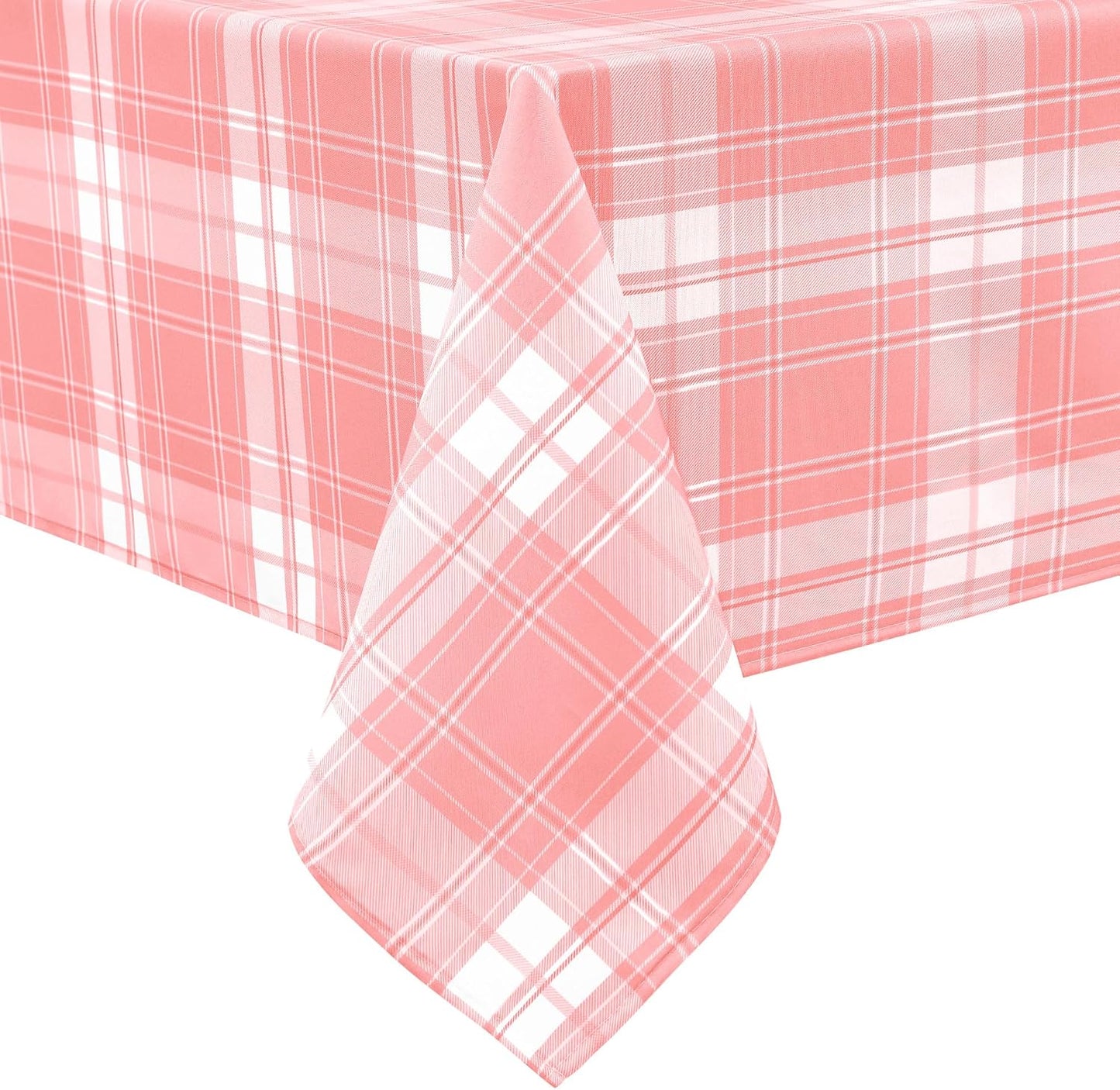Hiasan Pink Square Gingham Tablecloth 54 x 54 Inch, Waterproof Checkered Tablecloth, Wrinkle Resistant Washable Wipeable Table Covers for Dinner Kitchen Picnic Wedding Party