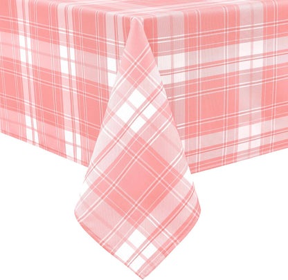 Hiasan Pink Square Gingham Tablecloth 54 x 54 Inch, Waterproof Checkered Tablecloth, Wrinkle Resistant Washable Wipeable Table Covers for Dinner Kitchen Picnic Wedding Party