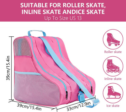 Tanden Roller Skate Bag Ice Skate Bag for Kids and Adult, Roller Blade Bag Figure Ice Skating Bag to Carry Ice Skates Inline Skate Bag