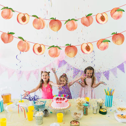 2PCS Pink Peach Cutout Banners Sweet As a Peach Party Decorations Fruit Birthday Party Decorations for Girl Fruit Themed Baby Shower Wedding Supplies