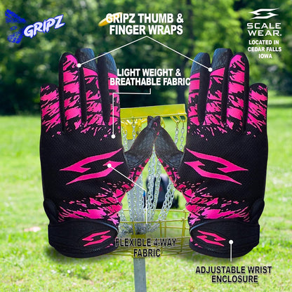Disc Golf Gloves Ultimate Frisbee - Gripz Grip Palm Friction Fingers Lightweight Breathable Light Men Adult Premium Enhance Non-Slip Pair Leather Stretch Warm