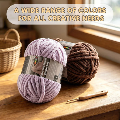 Chunky Yarn for Crocheting - Chenille Yarn for Knitting - Super Soft Bulky Blanket Yarn for Crochet Blanket, Amigurumi, Scarves, Hat, Velvet Plush Fluffy Yarn 200g/76.6yds Each Skein (1, Pale Pink)