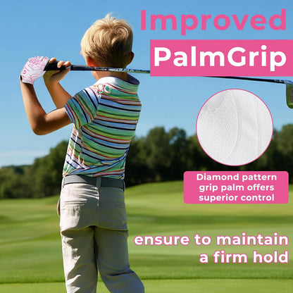 AIGEVTURE Golf Gloves Kids Junior Toddlers Left Hand Children's Premium Youth Golf Gloves Boys Girls