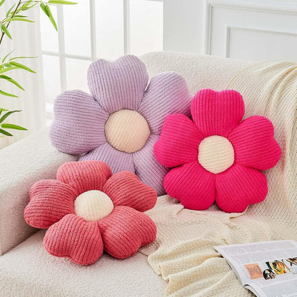 Kcvvcr Flower Throw Pillow, Cute Flower Shaped Pillow Decorative Throw Pillow for Bed Couch, Soft Daisy Pillows Floor Seating Cushion Cushions (19.6 Inch Peach Pink)