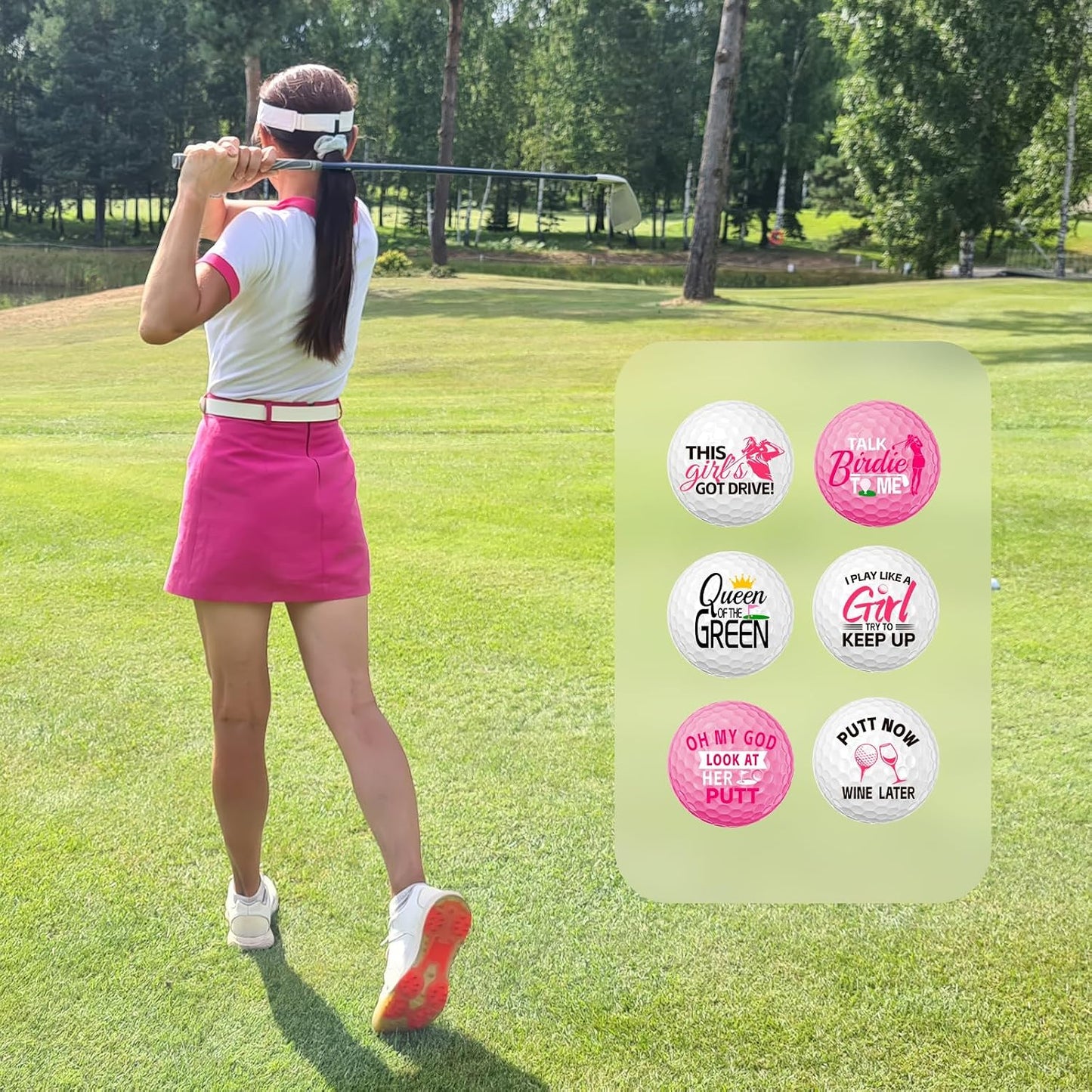 13 Pcs Golf Gifts for Women, Pink Funny Golf Balls for Women with Tees and Gift Box, Golfing Lovers Golfers Balls, Birthday Festival Gifts for Golfers Friend Mom Coworker Employee