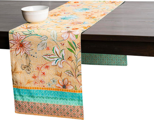 Maison d' Hermine Table Runner 100% Cotton Double Layer Table Runners 108 inches Long Decorative for Home Kitchen Dining Party Farmhouse Hotel Restaurants Spring Summer - Luxury Loft - Peach