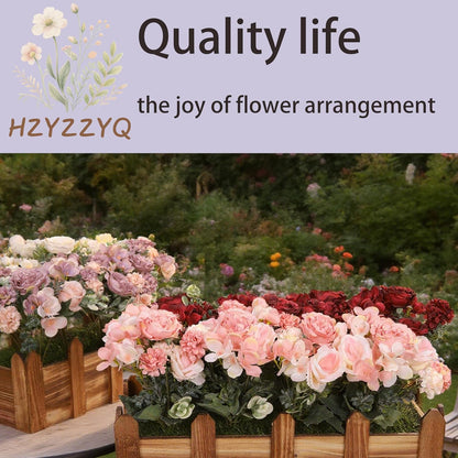 8 Pack Artificial Peony Flowers, Silk Peonies Flowers Fake Peonies Artificial Flowers Peonies Hydrangea Bouquet for Centerpiece Table Wedding Party Home Decor (8, Pink + White)