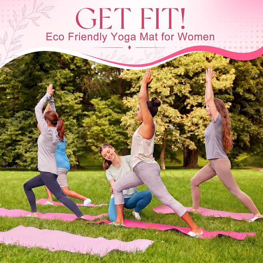 3 mm Thin Yoga Mats Bulk, Lightweight PVC Exercise Mats Non Slip Workout Fitness Pads for Yoga Pilates Stretching Classes Gym Home Studio, Easy to Clean