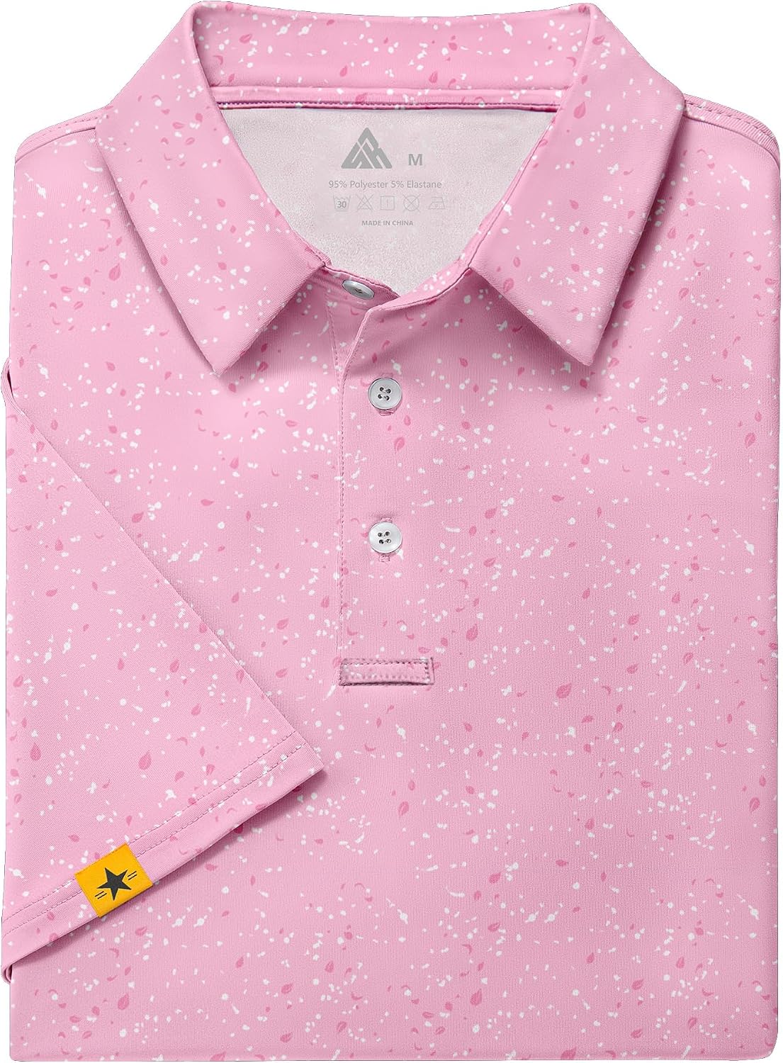 ZITY Mens Golf Polo Shirts Short Sleeve UPF 50+ Performance Moisture Wicking Print Pattern Casual Collared Golf Shirt for Men