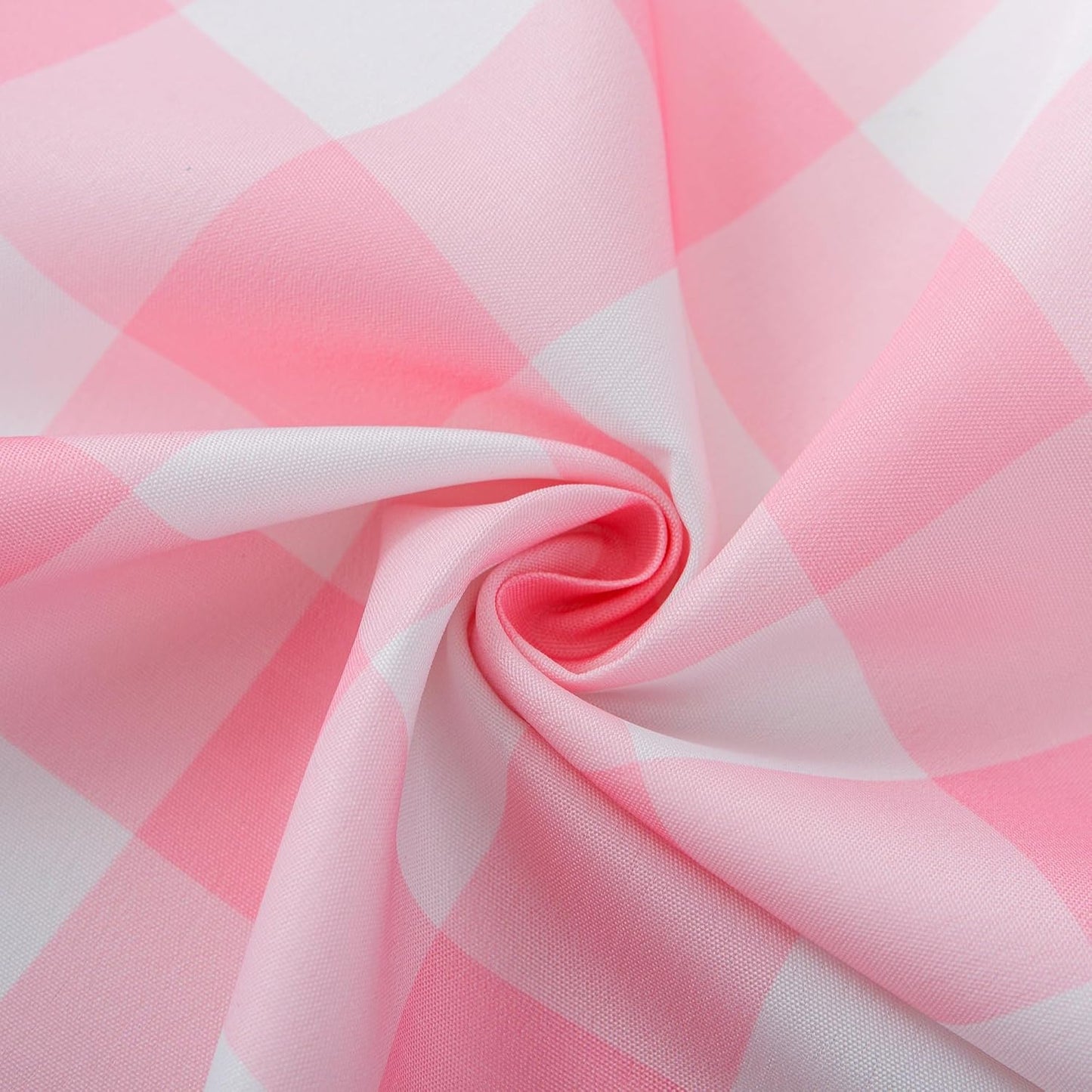 Pink Gingham Tablecloth Rectangle Table 60" X 120" - Oblong Polyester Pink and White Checkered Plaid Table Cover Reusable Water Resistant for Spring Valentine Summer Holiday Picnic Dinner Décor
