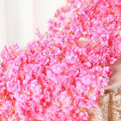 Nuenen 16 Pack 94.4ft Artificial Cherry Blossom Vines Cherry Blossom Flower Garland Hanging Silk Cute Room Decor for Japanese Kawaii Bedroom Party Wedding Spring Home Decorations (Peach Pink)