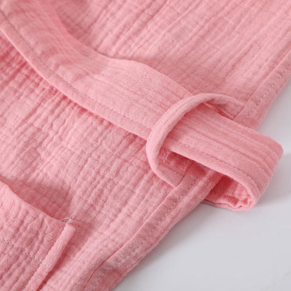 Women's Cotton Gauze Lightweight Robe Absorbent Spa Kimono Bathrobe Muslin Yukata Loungewear Nightgown Dressing