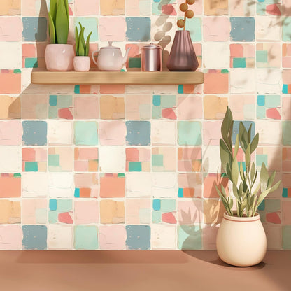 FLFK Pastel Abstract Peel and Stick Wallpaper Mint Colored Modern Contact Paper Self Adhesive Removable Wallpaper for Bathroom Shelf Cabinet Drawers Countertops 16 x 64inches