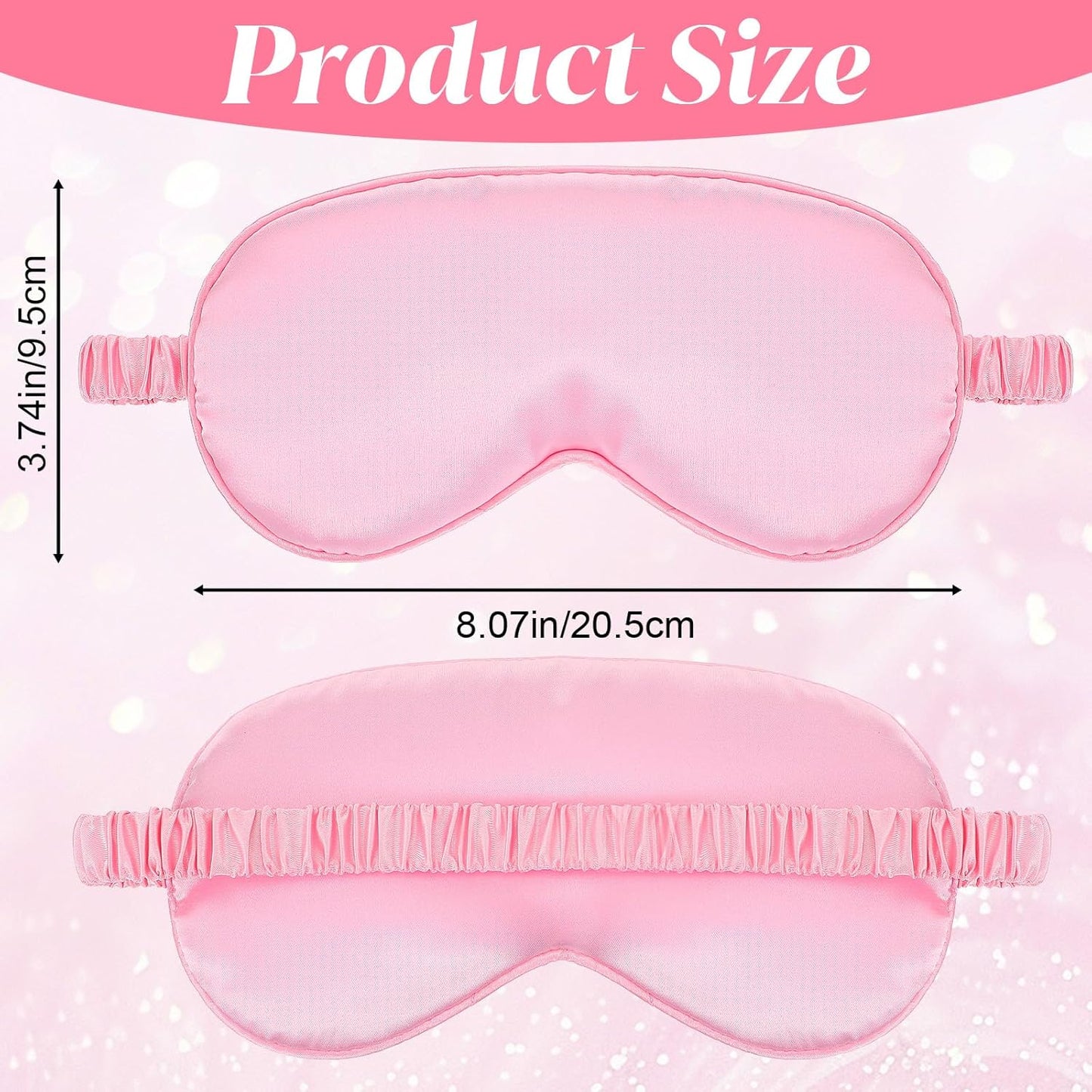 4 Pack Sleep Mask Silk Eye Mask Block Light Eye Sleep Shade Cover Blindfold Reduces Puffy Eyes Traveling Gifts for Night Sleeping Office Travel Party Games Suitable for Men Women (Pink)