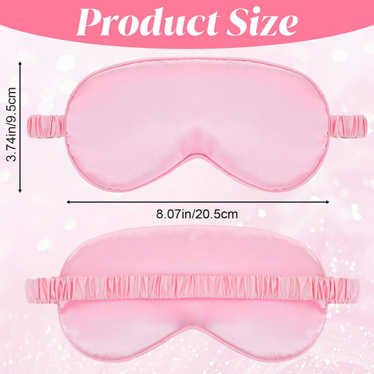4 Pack Sleep Mask Silk Eye Mask Block Light Eye Sleep Shade Cover Blindfold Reduces Puffy Eyes Traveling Gifts for Night Sleeping Office Travel Party Games Suitable for Men Women (Pink)