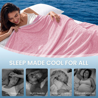 Topcee Cooling Blanket for Night Sweats Absorbs Heat to Keep Adults, Children Cool on Warm Nights, Q-Max 0.5 Cooling Blankets for Hot Sleepers, Ultra-Cool Lightweight Sofa Throw Blanket (50"x70")