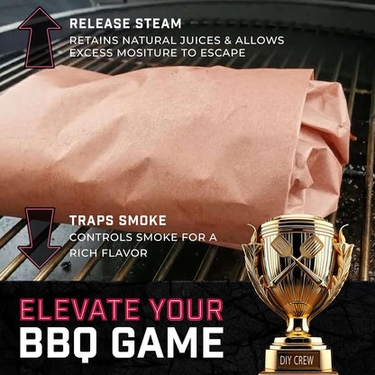 DIY CREW Pink Butcher Paper Roll - 24 Inch x 200 Feet - Food-Grade Peach Butcher Paper for Smoker, BBQ, Smoking and Wrapping Meat - Unbleached, Unwaxed and Uncoated - Made in USA