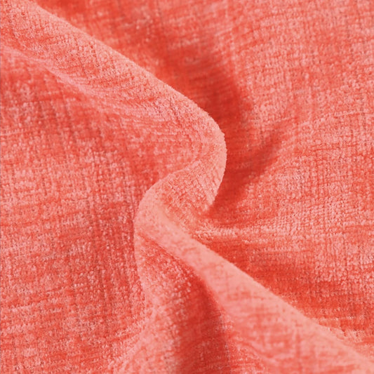 CaliTime Throw Pillow Covers Decorative 20 X 20 Inches Pack of 2 Cotton Thread Stitching Edges Solid Dyed Soft Chenille Cushion Cases for Couch Sofa Bed Living Room Farmhouse Living Coral