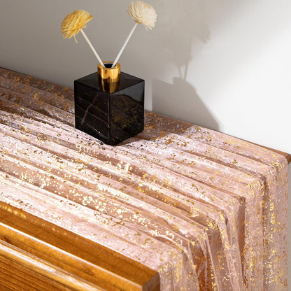 P Pothuiny 2 Pcs Light Pink Table Runner 28 x 120 Inch, Glitter Metallic Foil Tulle Table Runner Party Golden Sheer Gauze Table Decor for Wedding Birthday Christmas Anniversary