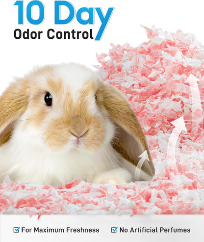 BUCATSTATE Hamster Bedding 101L, 99% Dust-Free Guinea Pig Bedding Odor Control Paper Bedding, Cozy Small Animal Bedding for Rabbit Rat Syrian Dwarf Hamsters Gerbils (Pink)