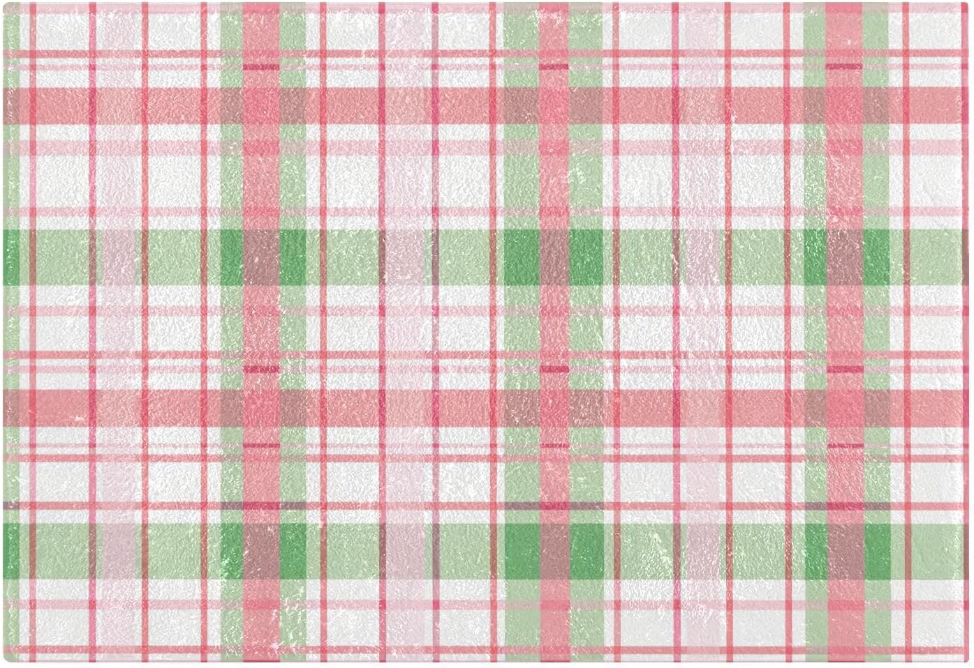 ALAZA Pink Checkered Grid Bath Mat for Bathroom Rugs Rectangle Carpet for Shower, Fluffy Absorbent & Machine Washable