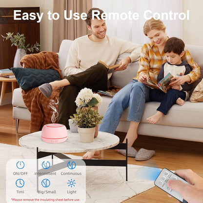 SEEDSEEL 300ML Essential Oil Diffuser with 7 Color LED Light, Remote, 4 Timers, Auto-Off, Ultrasonic Aromatherapy Diffuser for Office, Bedroom, Yoga, Home