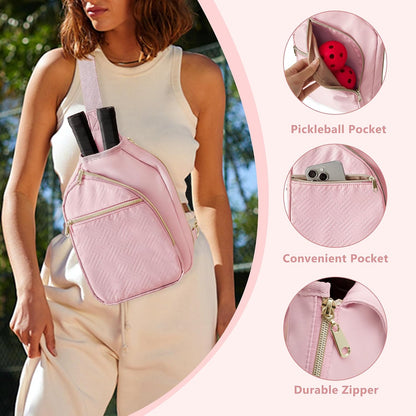 Women's Pickleball Bag - Sling Paddle Bag with Patent Design