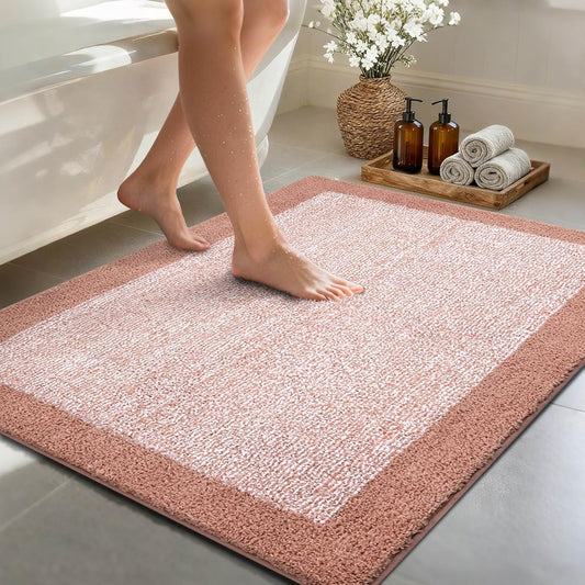 48x32 Large Bathroom Rugs Washable Non Slip, Pink Bath Mat for Bathroom Floor Tub, Soft Absorbent Quick Dry Mats for Shower, Bathtub,Home Decor