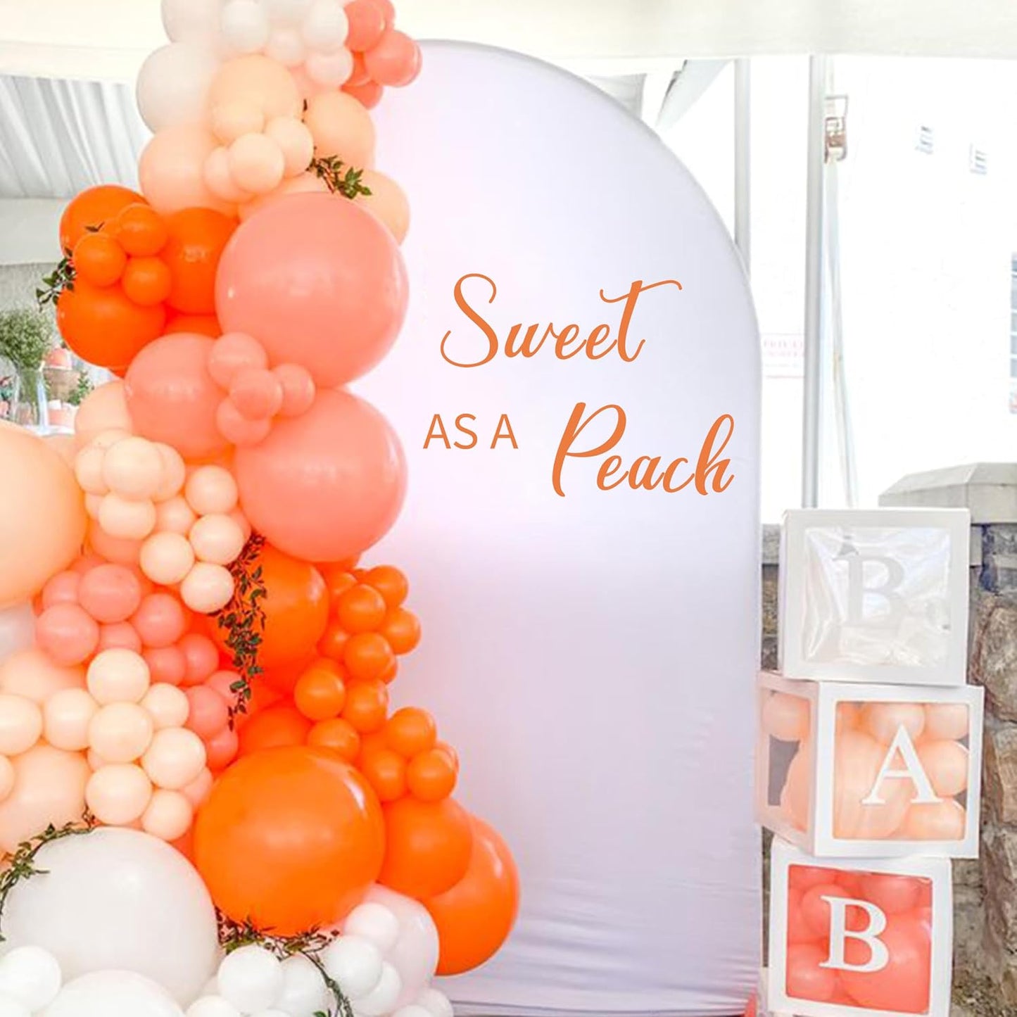 Sweet As A Peach Wall Decal - Sweet As A Peach First Birthday Party Decoration,Baby Shower Supplies,Girls 1st Birthday Balloon Arch Decal(Peach Decal)