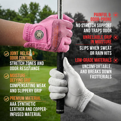 Copper Tech Plus Rain Golf Gloves Women Left Hand or Right Hand (Single) | Water-Enhanced Golf Rain Gloves for Women | Joint Support Ergonomic Copper Compression