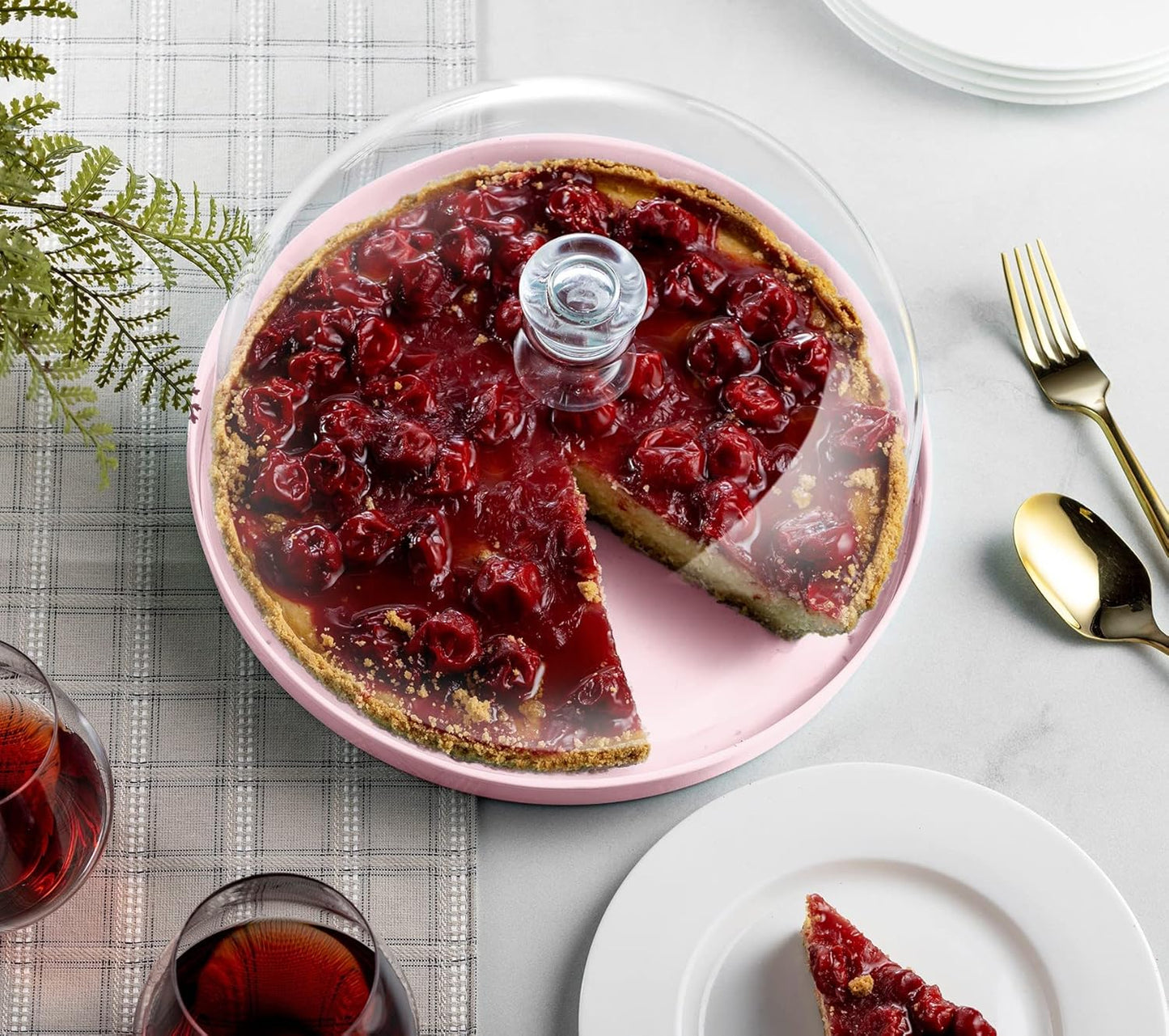 Godinger Cake Stand, Cake Plate Server with Dome, Metal Serving Tray and Shaterproof Acrylic Lid