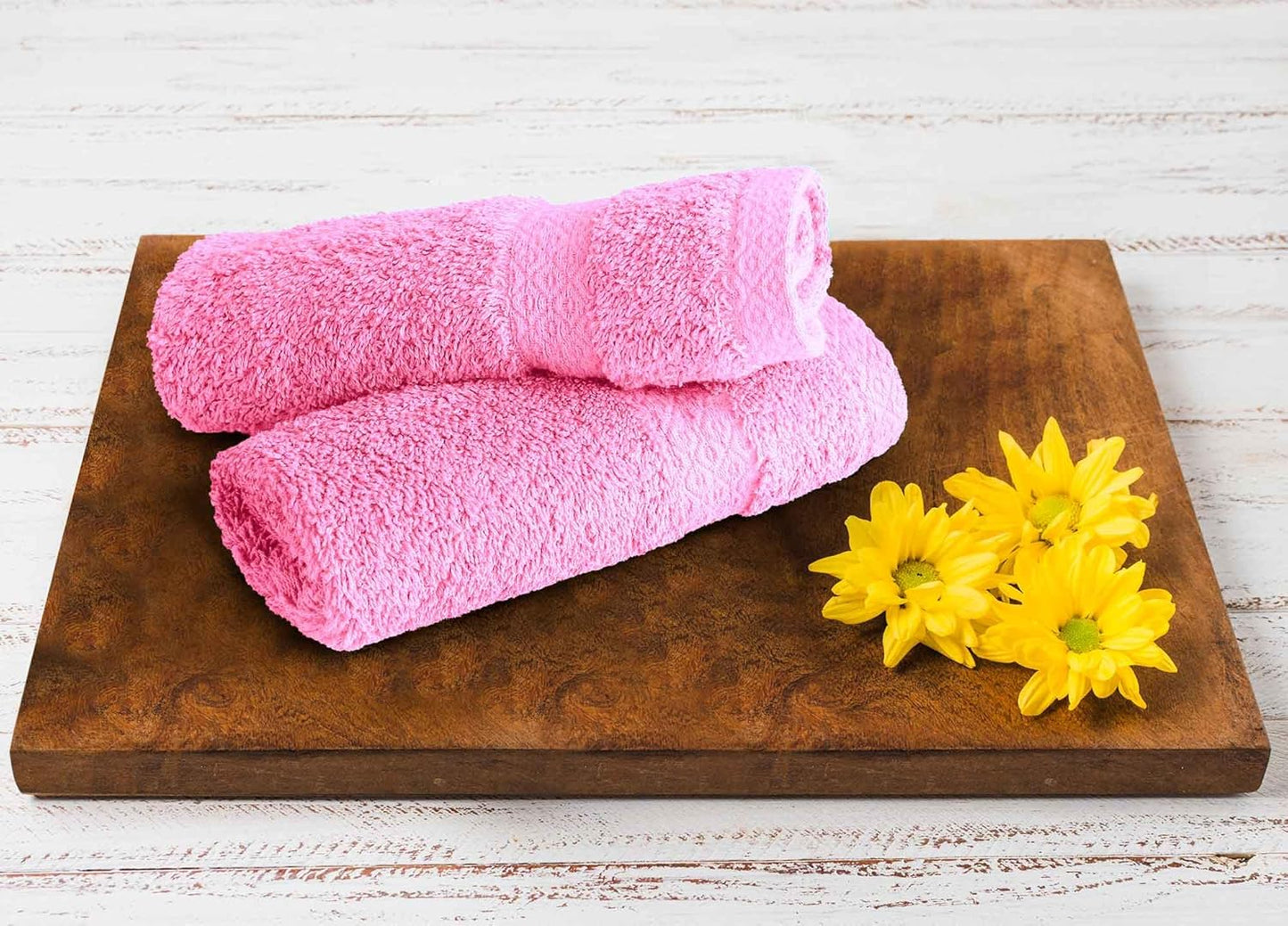 6 Piece Towel Sets, 100% Cotton Turkish Towels for Bathroom, 2 Bath Towel, 2 Hand Towel, and 2 Wash Cloth - Pink Towel Set