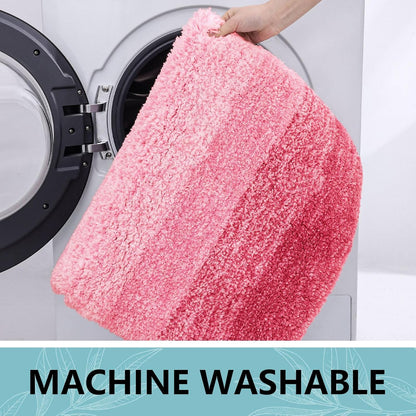 Arotive Microfiber Bathroom Rugs, Shaggy Soft and Absorbent Bath Rug, Non-Slip, Thick Plush Machine Washable Dry Bath Mats for Bathroom, Tub and Shower, 36x24, Pink, Rectangular