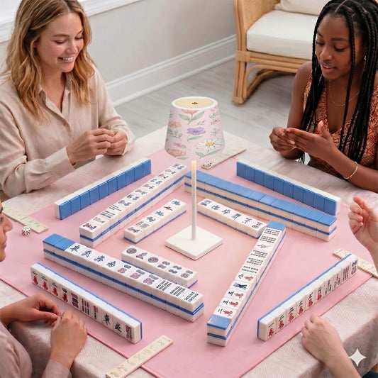 Cordless Mahjong Lamp Pastel Floral Daisies Tulips Wildflowers Soft Pink Small LED Lamp 3 Color Dimmable Rechargeable Lamps for Mah Jong Table Living Room Nightstand Desk Mahjong Gift for Lover