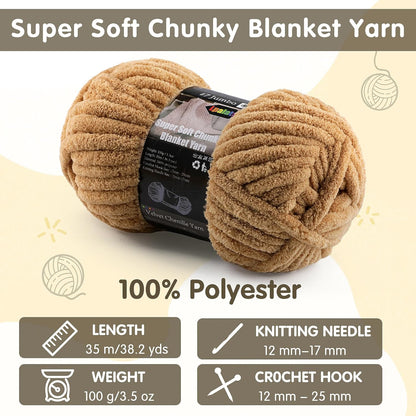 Super Soft Chunky Chenille Yarn for Crocheting & Knitting - 3.52oz/38.2yd per Skein, Ultra Plush Velvet Yarn for Baby Blankets, Amigurumi & Crafts, Deep Pink, 1 Skein