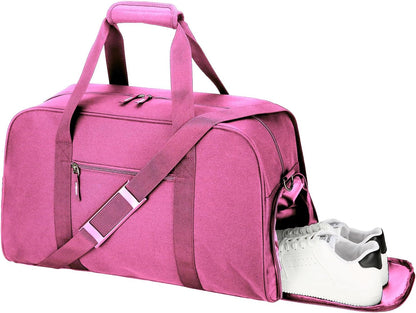 Searock 45L Gym Bag for Men & Women with Shoe Compartment, 21” Large Duffle Bag for Travel, Sports, Fitness & Workout, Rose Pink