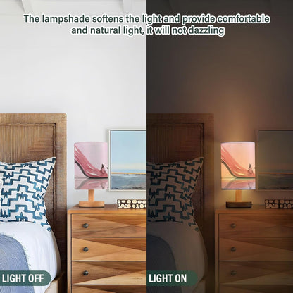 Bedside Table Lamp, Pink High Heels Nightstand Lamp for Bedroom with USB Port, LED Desk Lamps for Living Room Dorm Reading