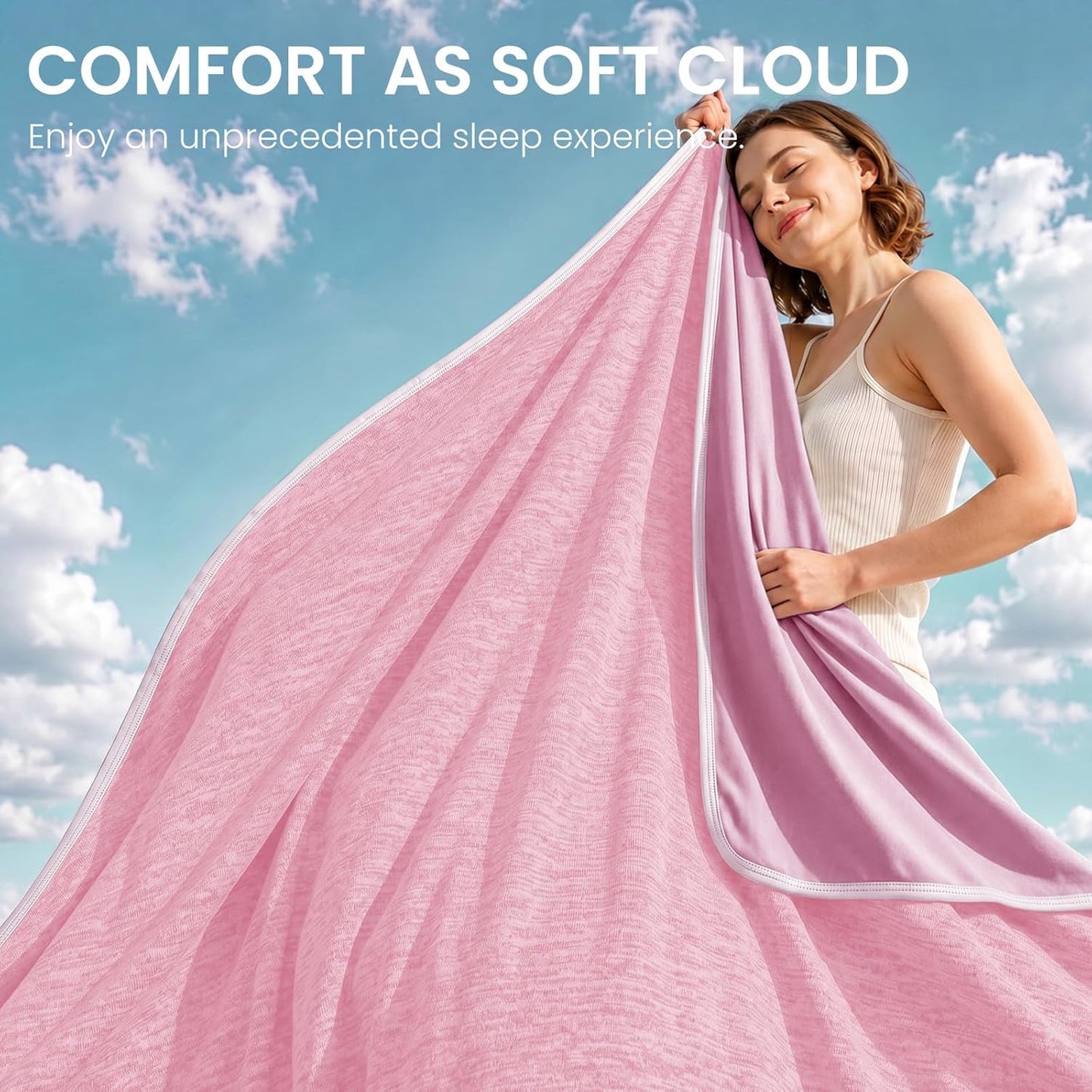 Topcee Cooling Blanket for Night Sweats Absorbs Heat to Keep Adults, Children Cool on Warm Nights, Q-Max 0.5 Cooling Blankets for Hot Sleepers, Ultra-Cool Lightweight Sofa Throw Blanket (50"x70")