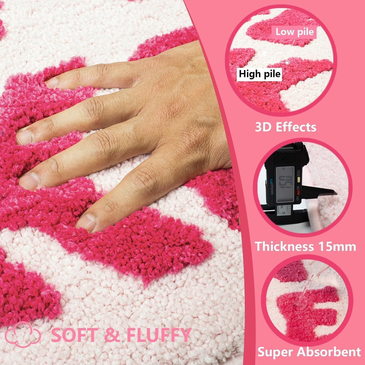 KOEXM Get Naked Bath Mat Pink Bathroom Rugs 20" x 32" Cute Bath Mat, Non-Slip Absorbent Funny Bathroom Decor Machine Washable Irregular Shaped Shower Rug