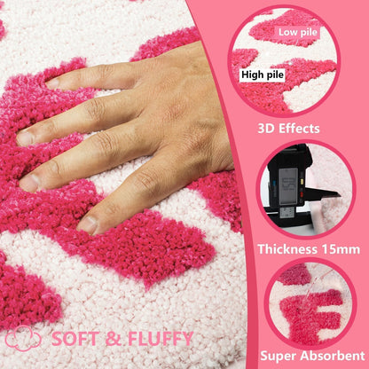 KOEXM Get Naked Bath Mat Pink Bathroom Rugs 20" x 32" Cute Bath Mat, Non-Slip Absorbent Funny Bathroom Decor Machine Washable Irregular Shaped Shower Rug