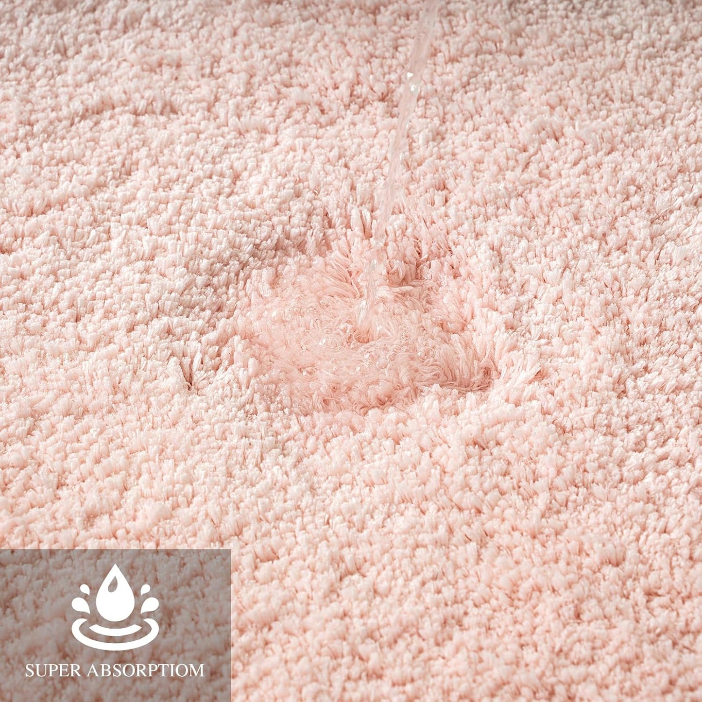 MIULEE Blush Bathroom Rugs Set 2 Piece, Small Soft Absorbent Microfiber Bath Mat Set, Non Slip Quick Dry Machine Washable Plush Shaggy Bath Rugs for Bathroom Floor, Tub and Shower, 16x24 inches