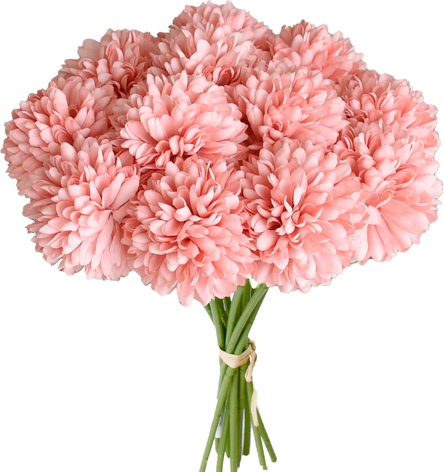 Mandy's Dusty Pink Chrysanthemum - 12 Pcs Artificial Mums Flowers for Home Table Centerpiece, Spring & Summer Decor, UV-Resistant Silk Flowers for Porch, Patio and Wedding
