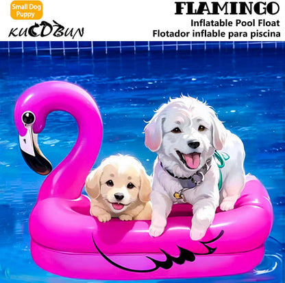 Dog Pool Float, Funny 6-in-1 Inflatable Dog Floats for Pool, Pet Floatie Raft for Small Dogs, Puppy and Doggies, Pink Flamingo