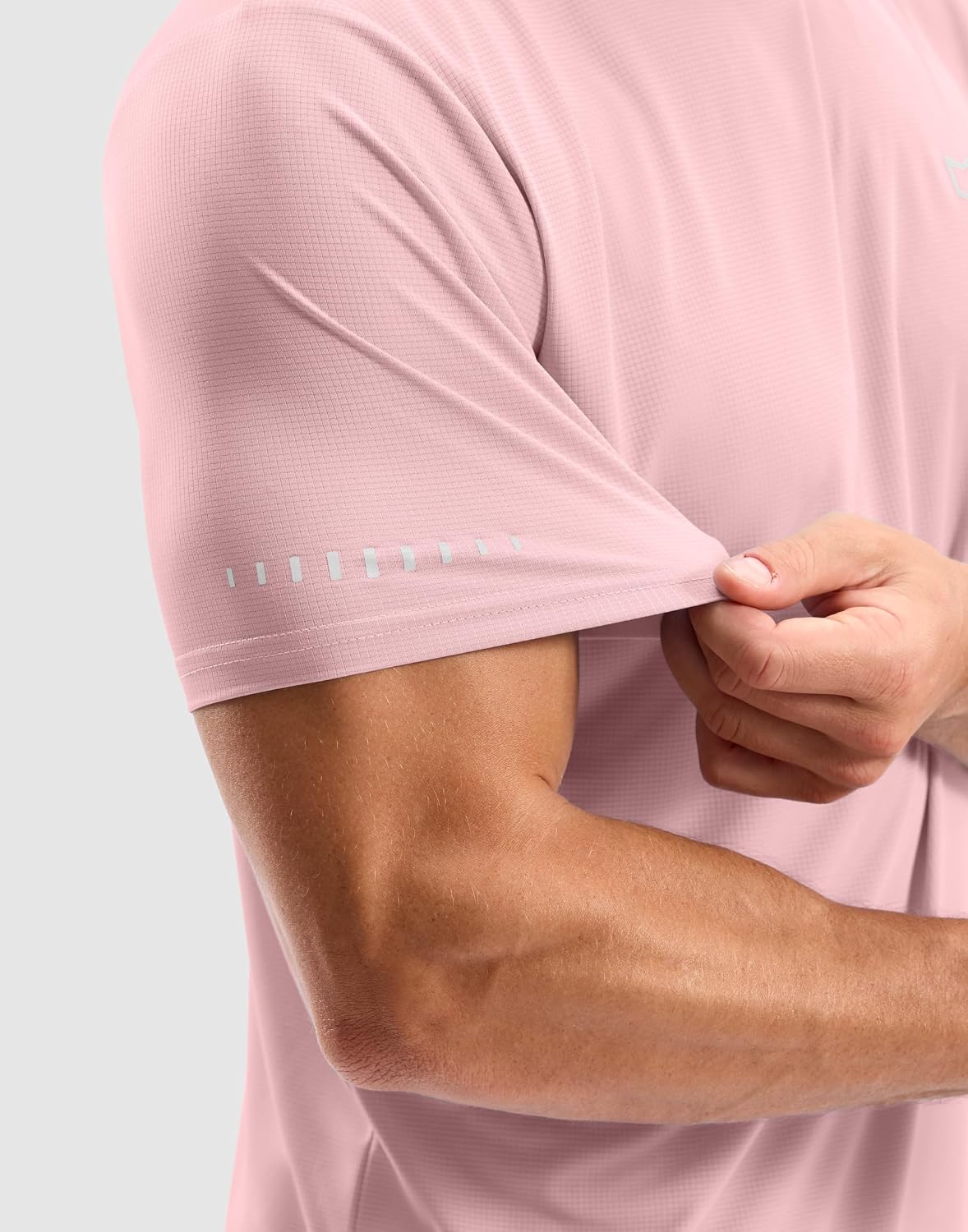 Men's Workout Breathable Grid T-Shirts Dry Fit UPF 50+ Sun Shirts Lightweight Cooling Tee for Athletic, Running, Hiking