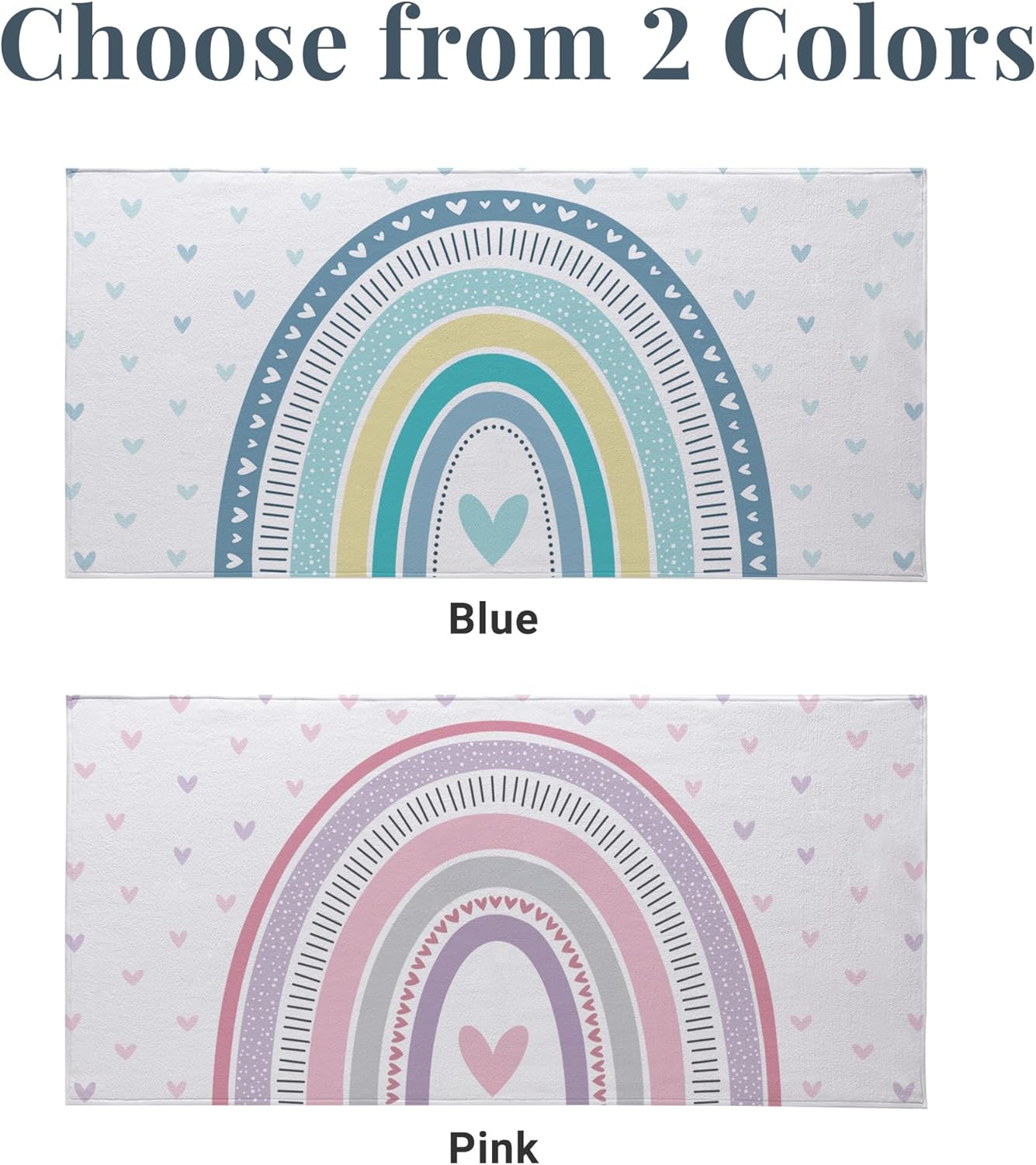 Let's Make Memories Personalized Beach Towel - Towel for Pool Vacation Spring Break Camp Cruise - 30" Wx60 L - Standard Size - Pastel Rainbow - Pink