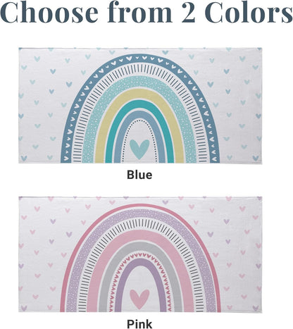 Let's Make Memories Personalized Beach Towel - Towel for Pool Vacation Spring Break Camp Cruise - 30" Wx60 L - Standard Size - Pastel Rainbow - Pink