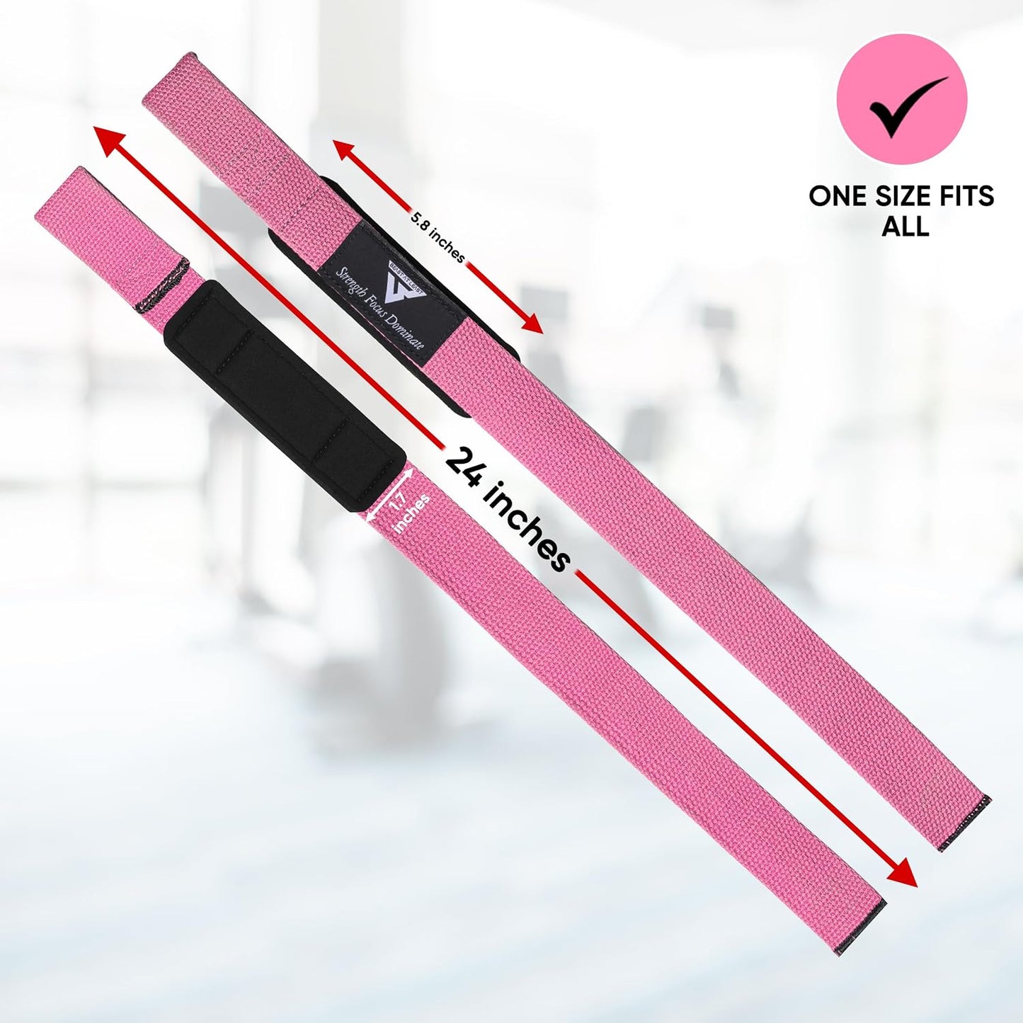 Weight Lifting Straps,Powerlifting Deadlifting, Anti Slip 60CM Hand Bar Grip, 5MM Neoprene Wrist Support, Heavy Duty Weightlifting Bodybuilding Workout