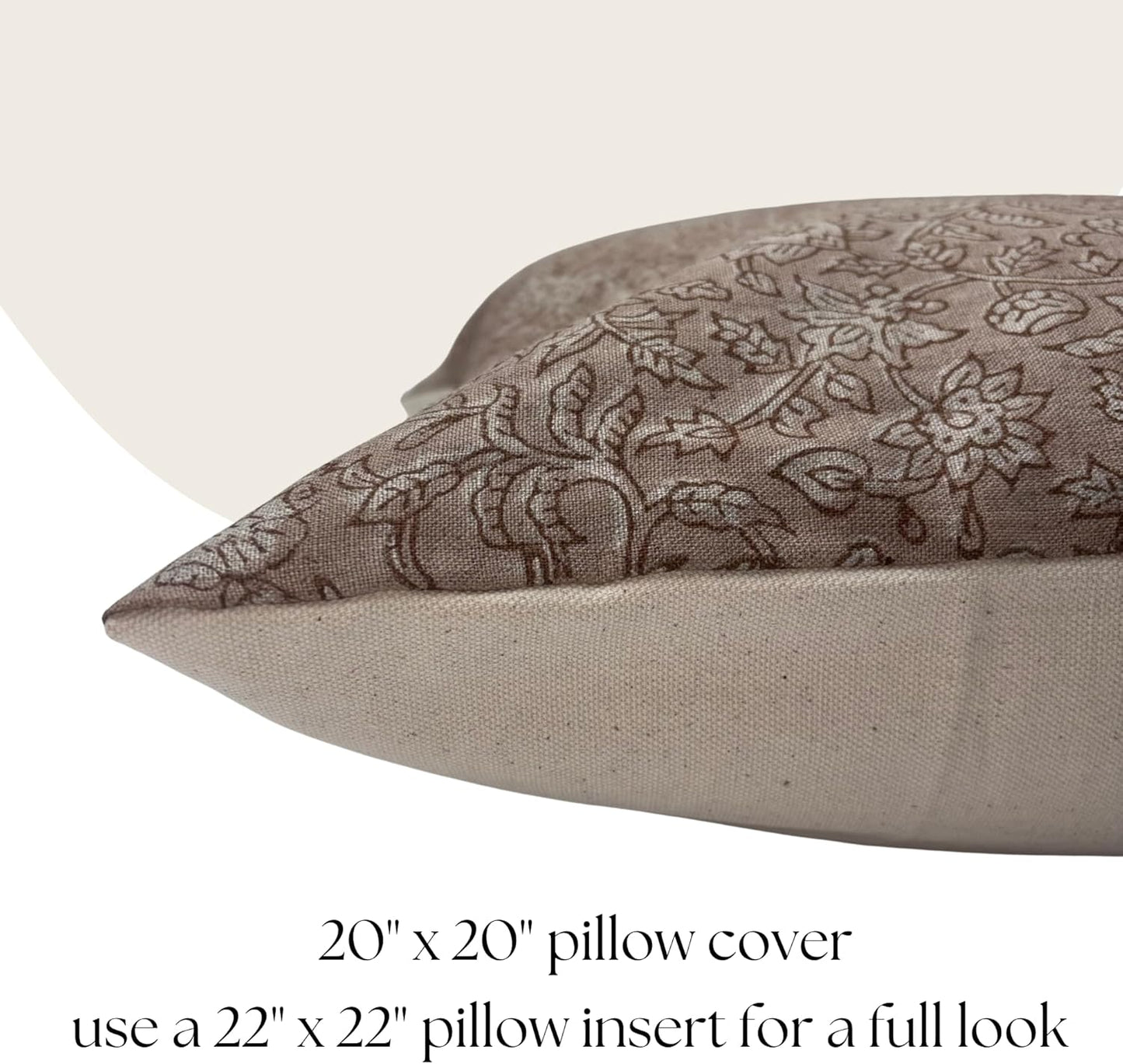 Linen Throw Pillow Covers 20x20 inch Blush Pink Decorative Pillow Covers for Living Room, Bedroom