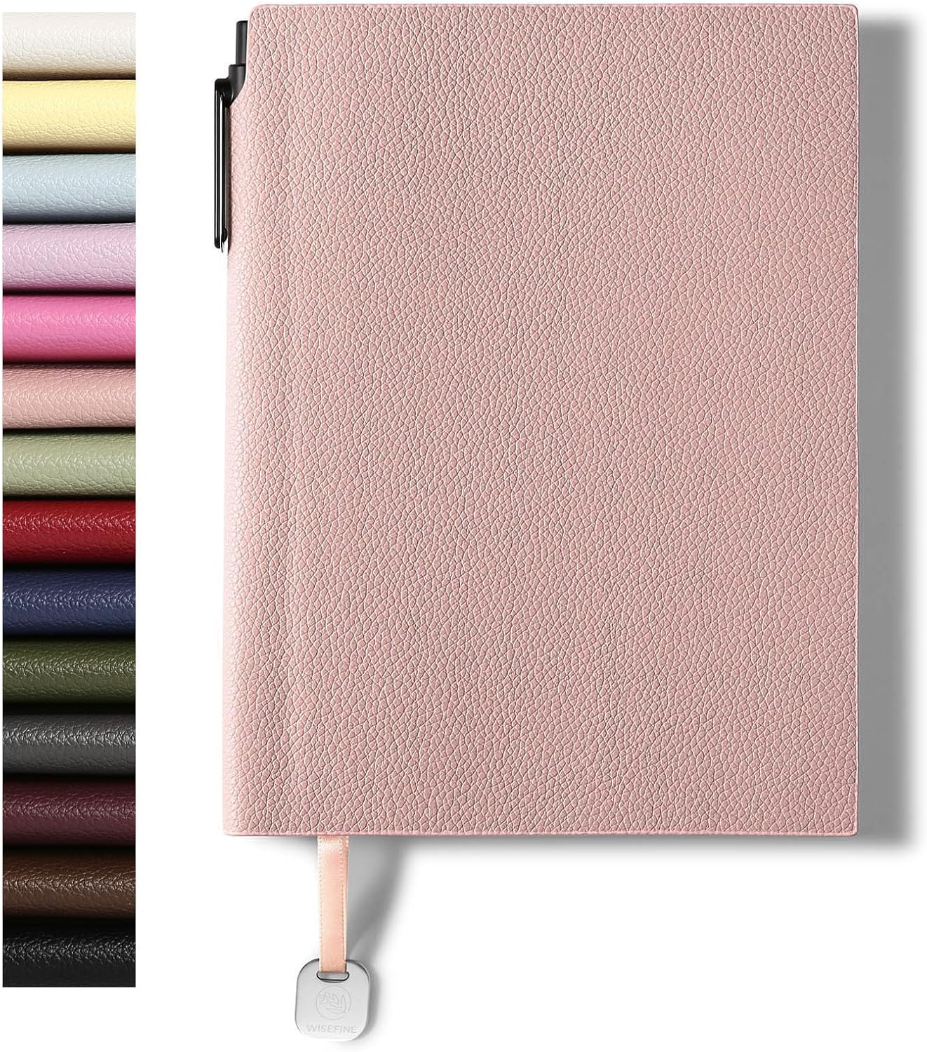 Lined Journal Notebook for Women A5 Softcover PU Leather Journals for Writing 160 Pages Daily Journaling College Ruled Notebooks for Work School Note Taking, Business 6.38'' X 8.28'' Pink